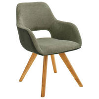 ARMLEHNSTUHL  in Mikrofaser, Flachgewebe  - Wildeiche/Eichefarben, Design, Holz/Textil (56/86/64cm) - Lomoco