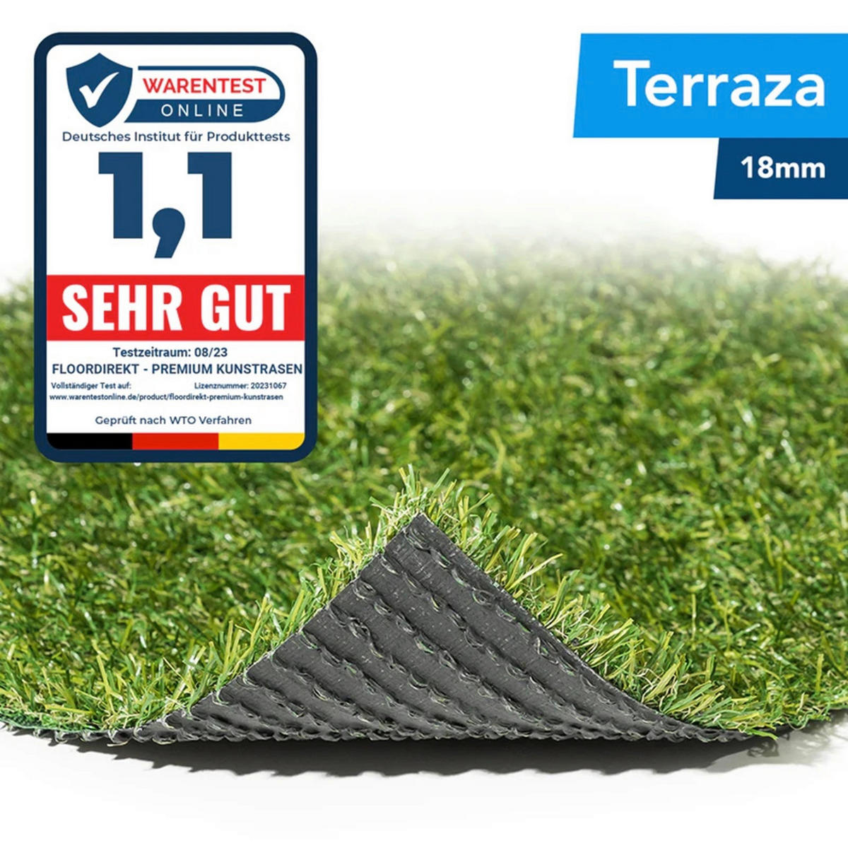RASENTEPPICH - Grün, Basics, Kunststoff (100/250cm) - Floordirekt