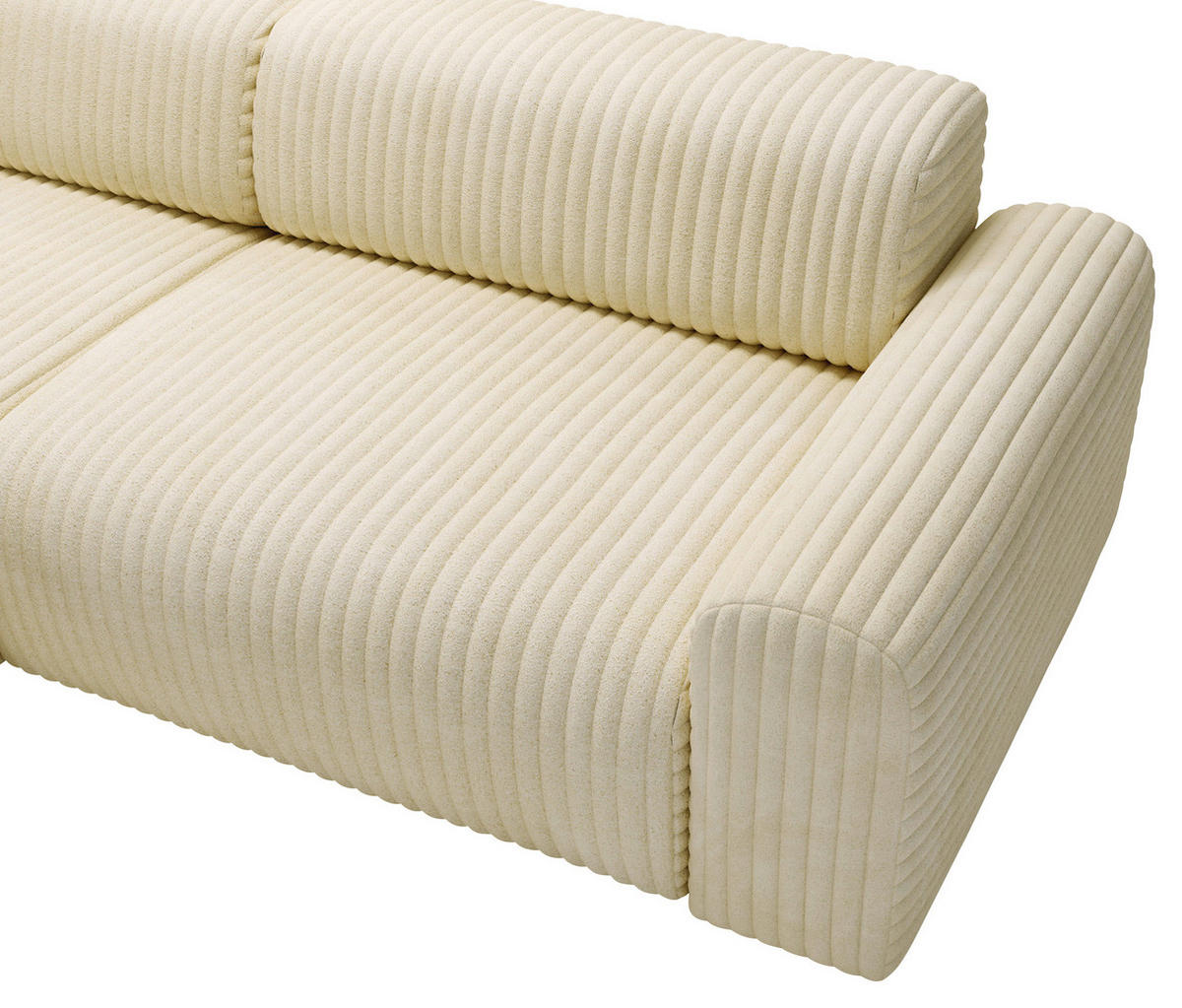 ECKSOFA Beige Cord  - Beige/Schwarz, Design, Kunststoff/Textil (178/292cm) - home24