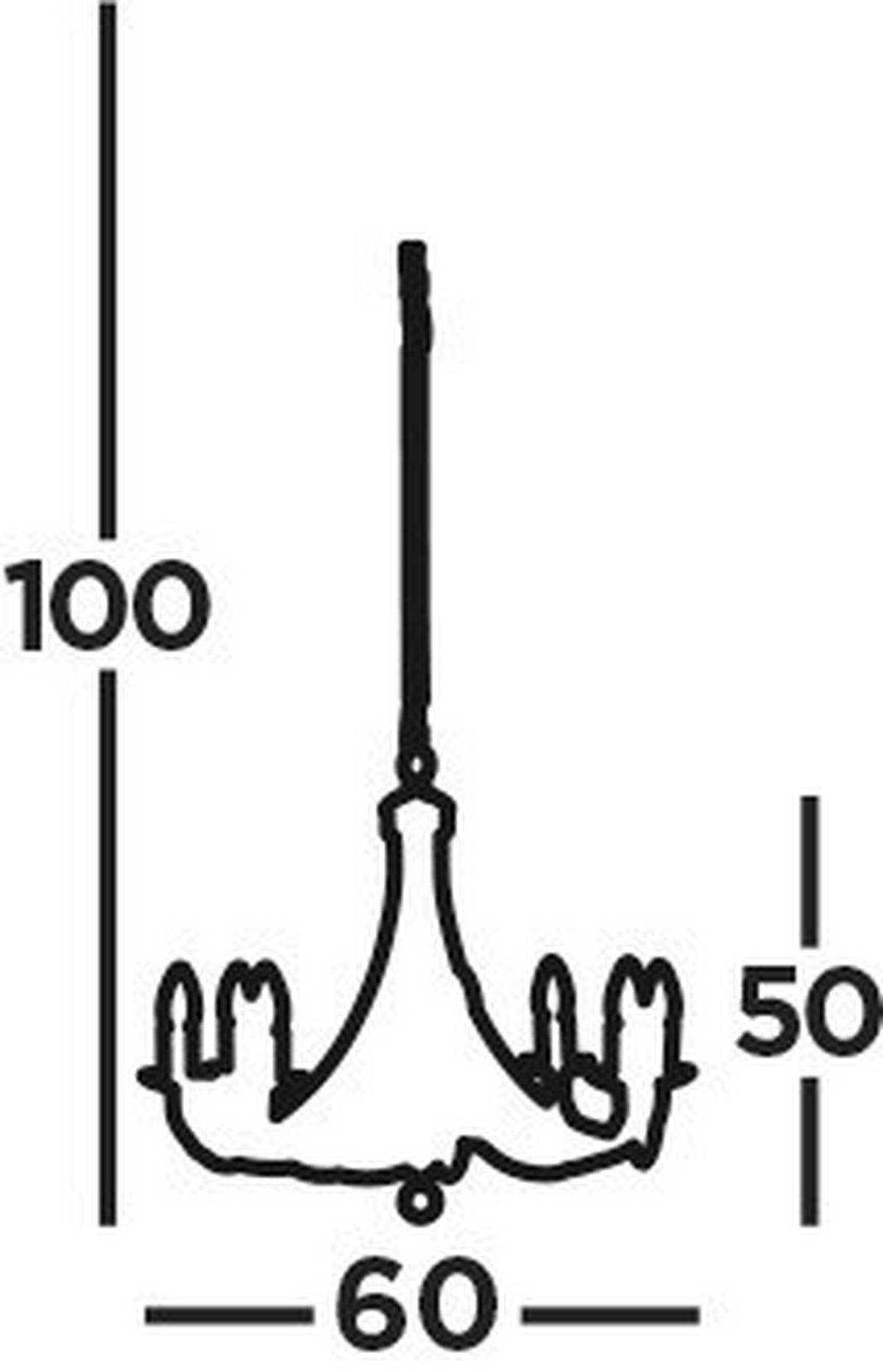 KRONLEUCHTER Maypole 60/100 cm   - Schwarz, KONVENTIONELL, Metall (60/100cm)