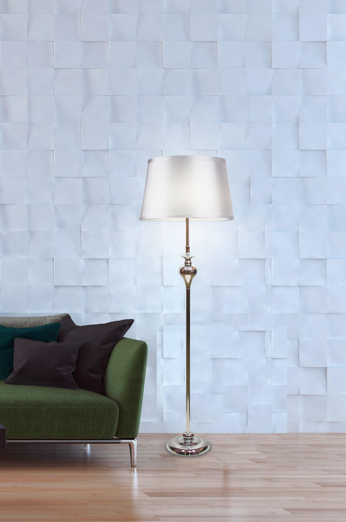 Thumbnail - Stehleuchte, Chrom, Metall, 35x135x35 cm, Lampen & Leuchten, Innenbeleuchtung, Stehlampen, Stehlampen
