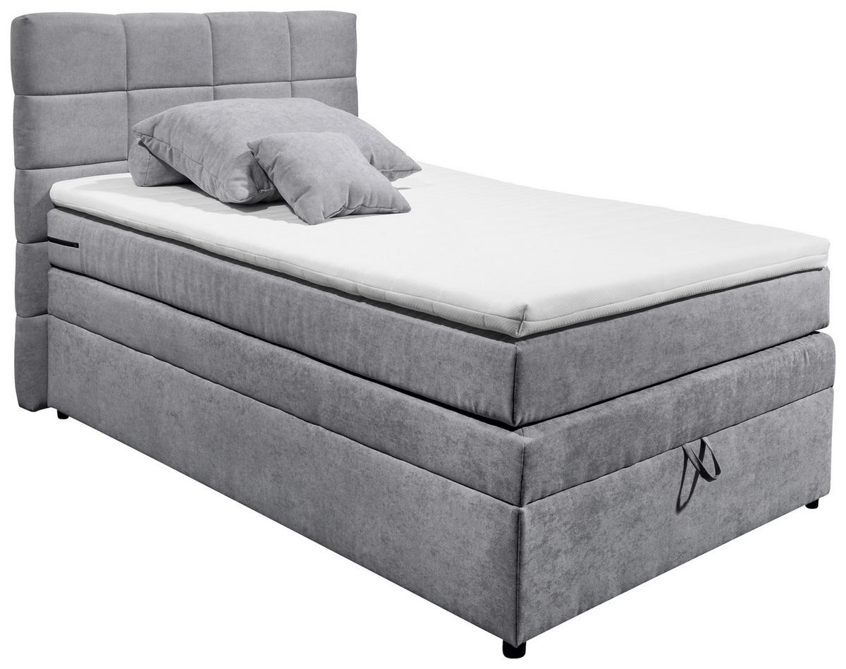 BOXSPRINGBETT 120/200 cm  in Hellgrau  - Hellgrau, Konventionell, Kunststoff (120/200cm) - MID.YOU