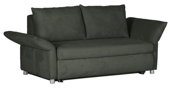 SCHLAFSOFA in Cord Dunkelgrün  - Chromfarben/Dunkelgrün, Design, Kunststoff/Textil (176/81/98cm) - Xora