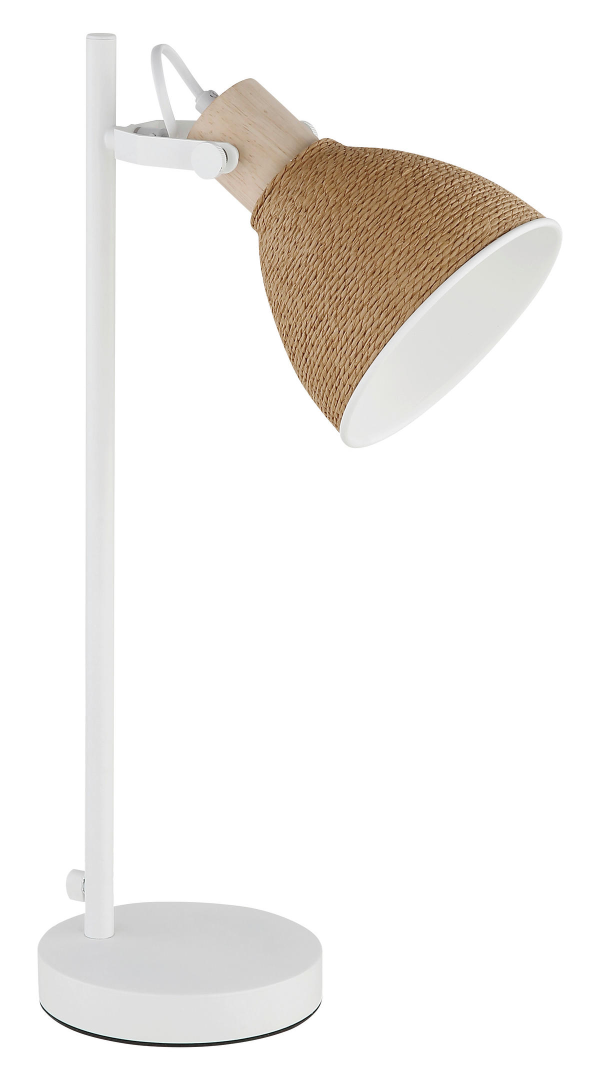 TISCHLEUCHTE Lyndon 19,5/15/50 cm  - Braun/Weiß, Natur, Holz/Papier (19,5/15/50cm) - Globo