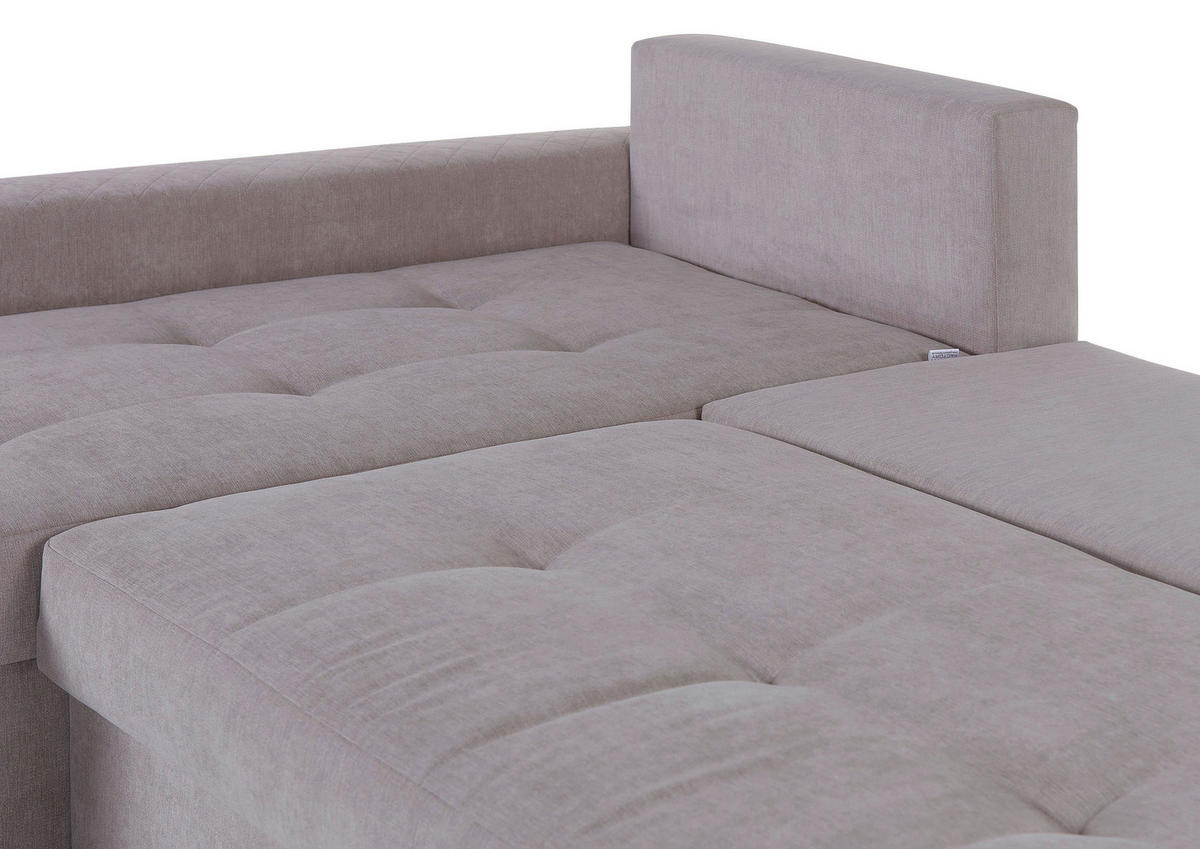 ECKSOFA Hellgrau Flachgewebe  - Rot/Hellgrau, KONVENTIONELL, Kunststoff/Textil (176/243cm) - MID.YOU