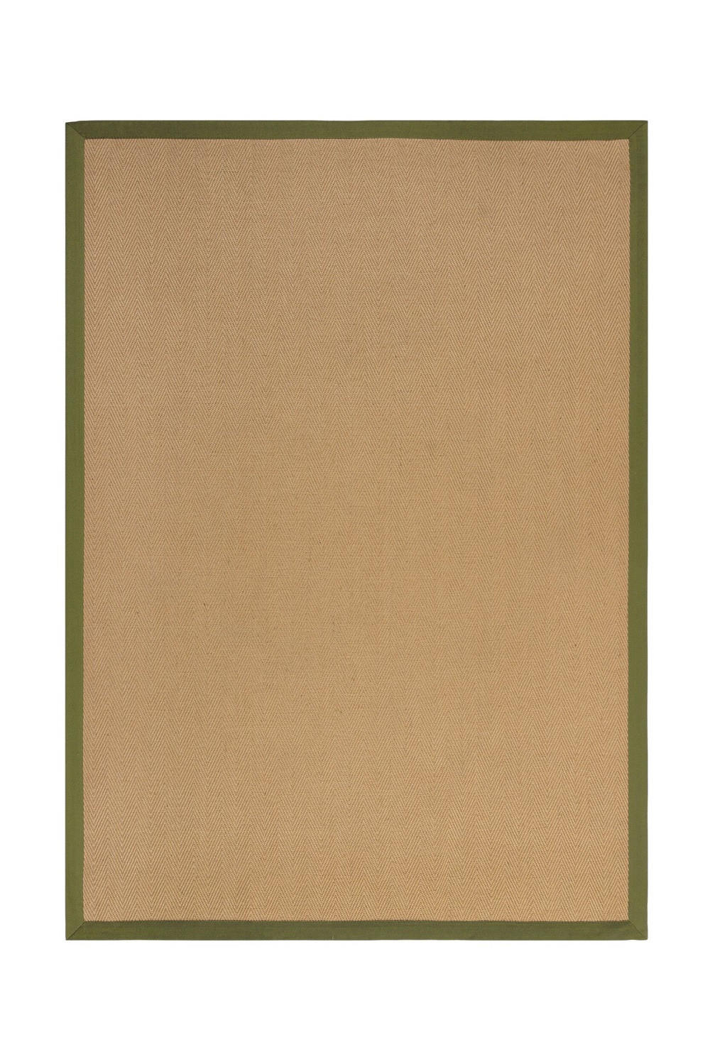 FLACHWEBETEPPICH 200/290 cm Herringbone Border  - Grün, KONVENTIONELL, Naturmaterialien/Textil (200/290cm)