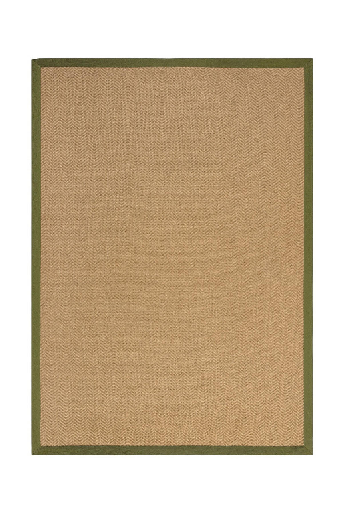 FLACHWEBETEPPICH 160/230 cm Herringbone Border Grün  - Grün, KONVENTIONELL, Naturmaterialien/Textil (160/230cm) - Xora