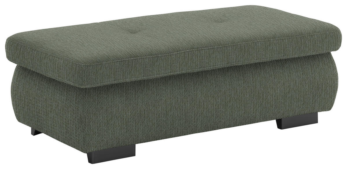 HOCKER in Textil Dunkelgrün  - Dunkelgrün/Schwarz, Design, Textil/Metall (138/44/67cm) - Beldomo Style