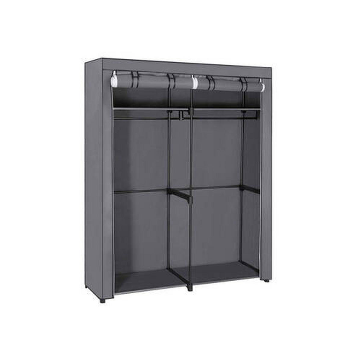 STOFFSCHRANK in Grau  - Grau, Trend, Textil/Metall (140/174/43cm) - Boxxx