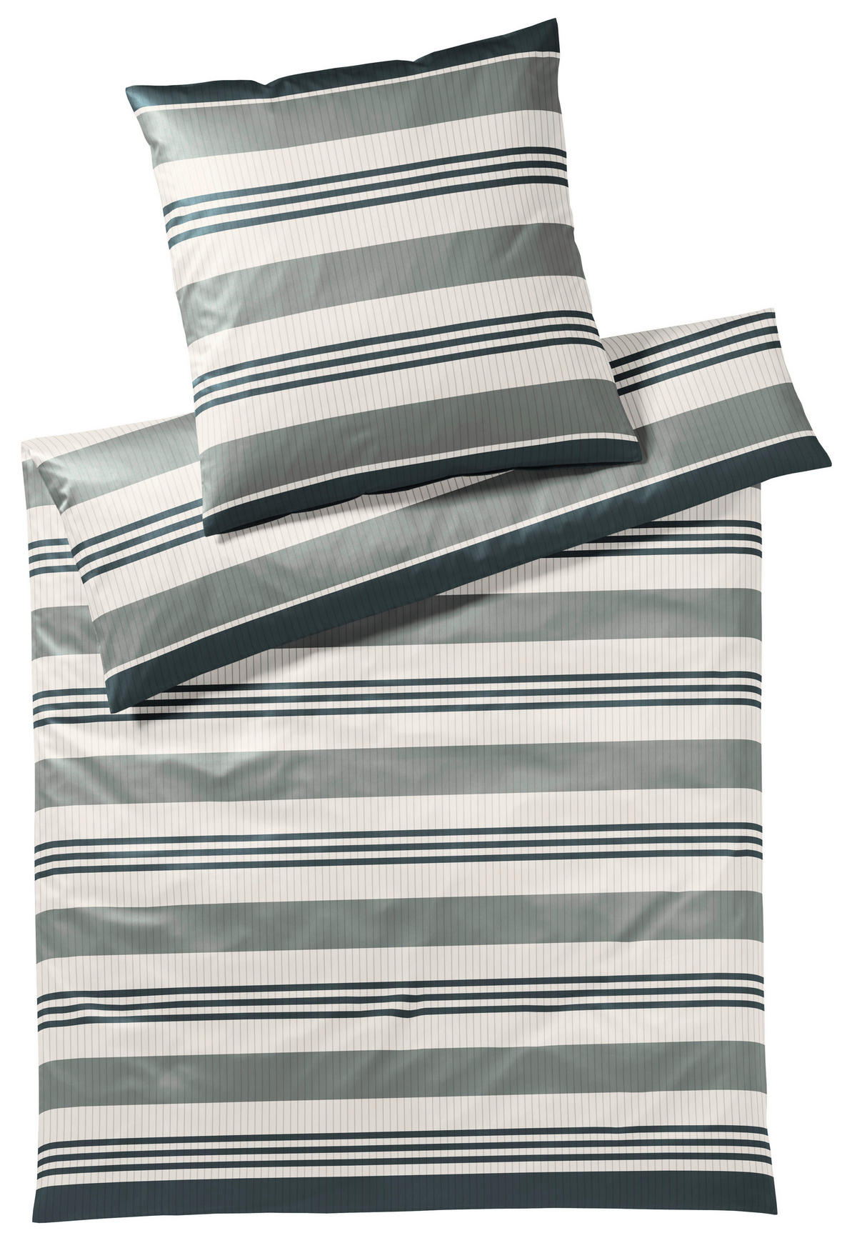 BETTWÄSCHE Covered Comfort Makosatin 200/200 cm  - Grau/Grün, Basics, Textil (200/200cm) - Yes for bed