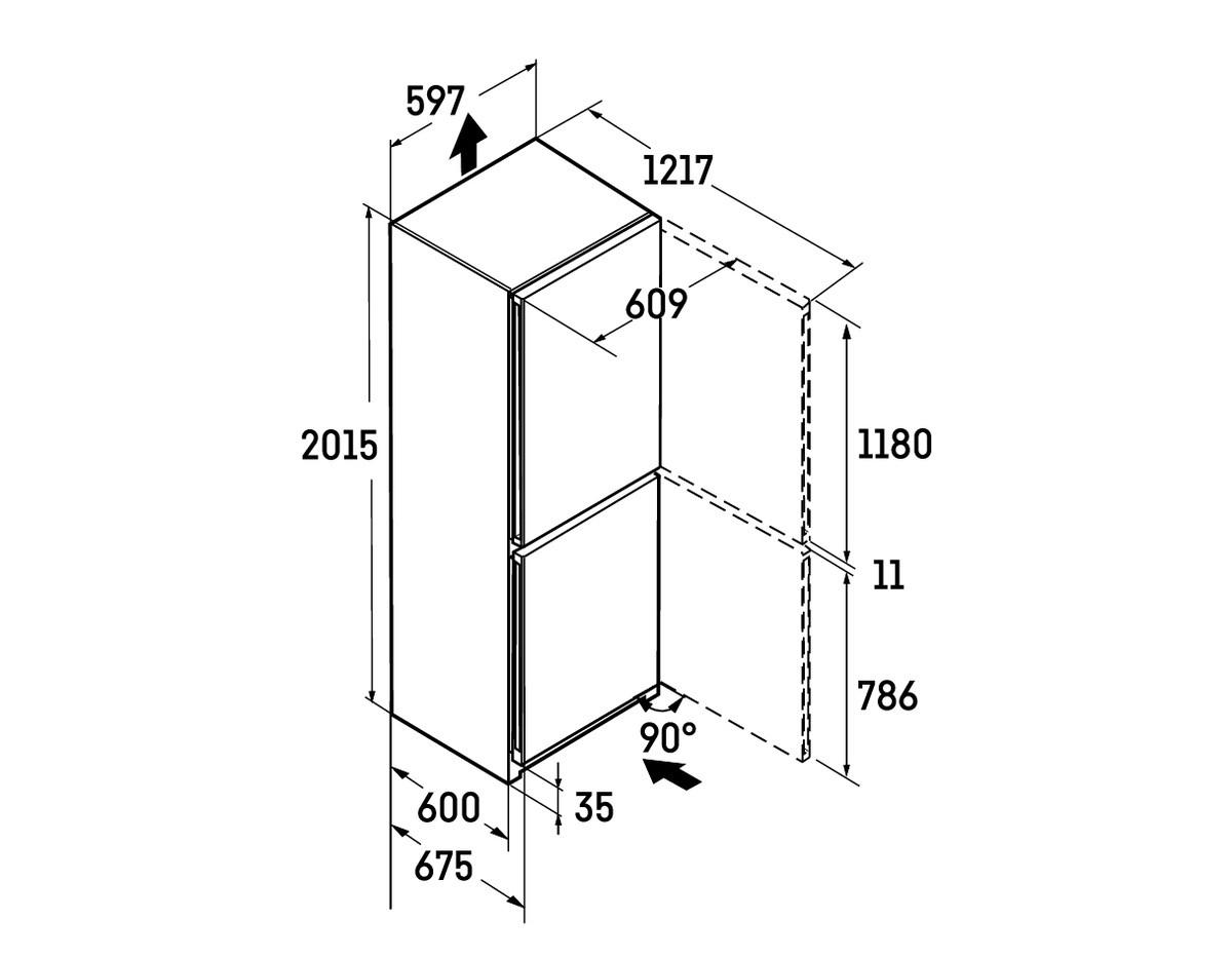 KÜHL-GEFRIER-KOMBINATION 59,7/201,5/67,5 cm CBNSDA572I  - Silberfarben, Basics, Glas/Kunststoff (59,7/201,5/67,5cm) - Liebherr