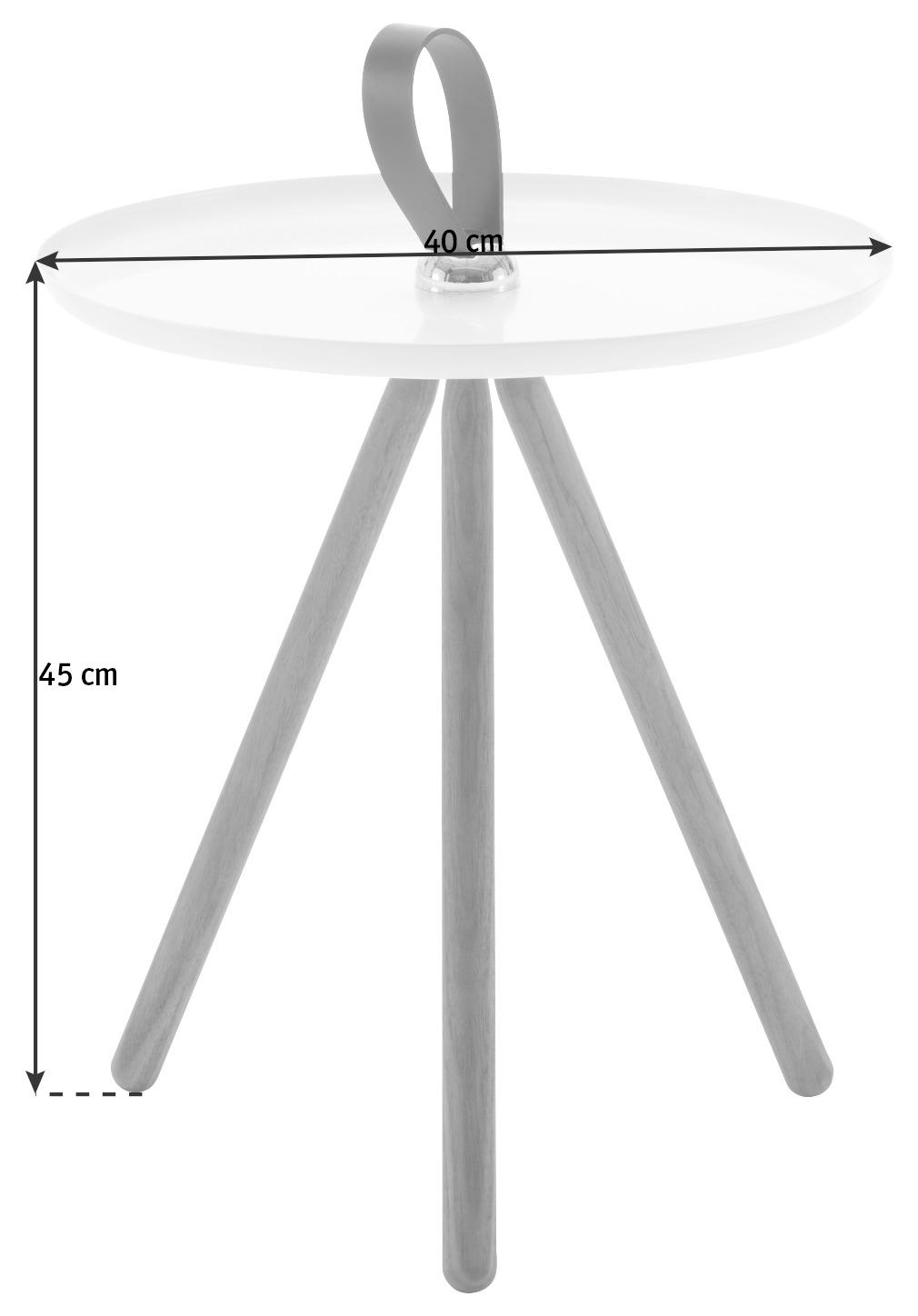 BEISTELLTISCH 40/40/45 cm Eiche massiv Weiß, Dunkelbraun rund  - Dunkelbraun/Weiß, Design, Holz/Metall (40/40/45cm) - Rolf Benz