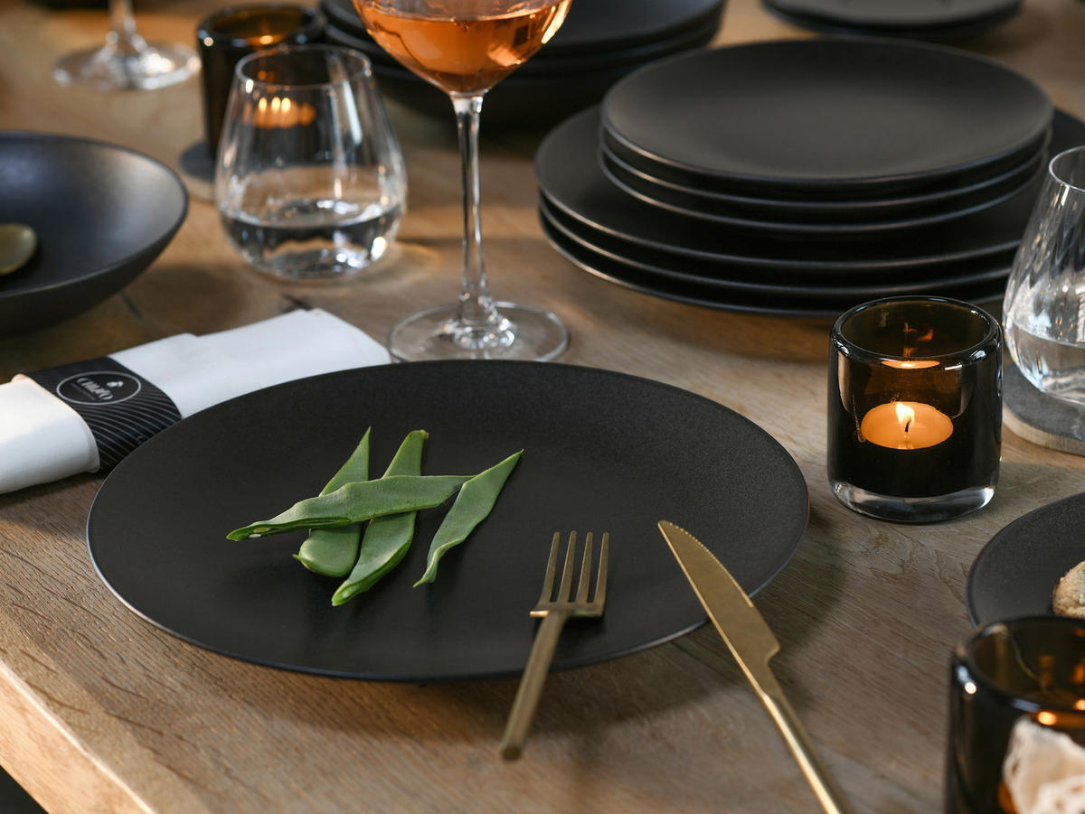 KOMBISERVICE Soft Touch 24-teilig  - Schwarz, Basics, Keramik - Creatable