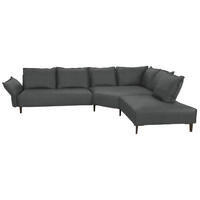 ECKSOFA in Echtleder Anthrazit  - Anthrazit/Schwarz, Design, Leder/Metall (340/272cm) - W.Schillig