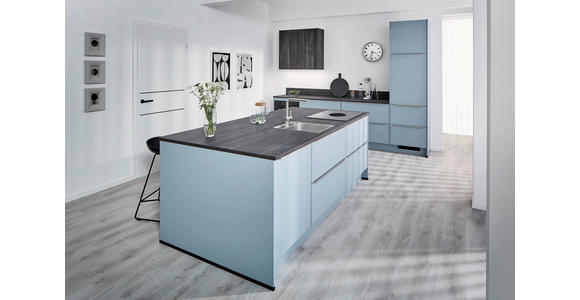 EINBAUKÜCHE   - Pastellblau, Design, Holzwerkstoff - Xora