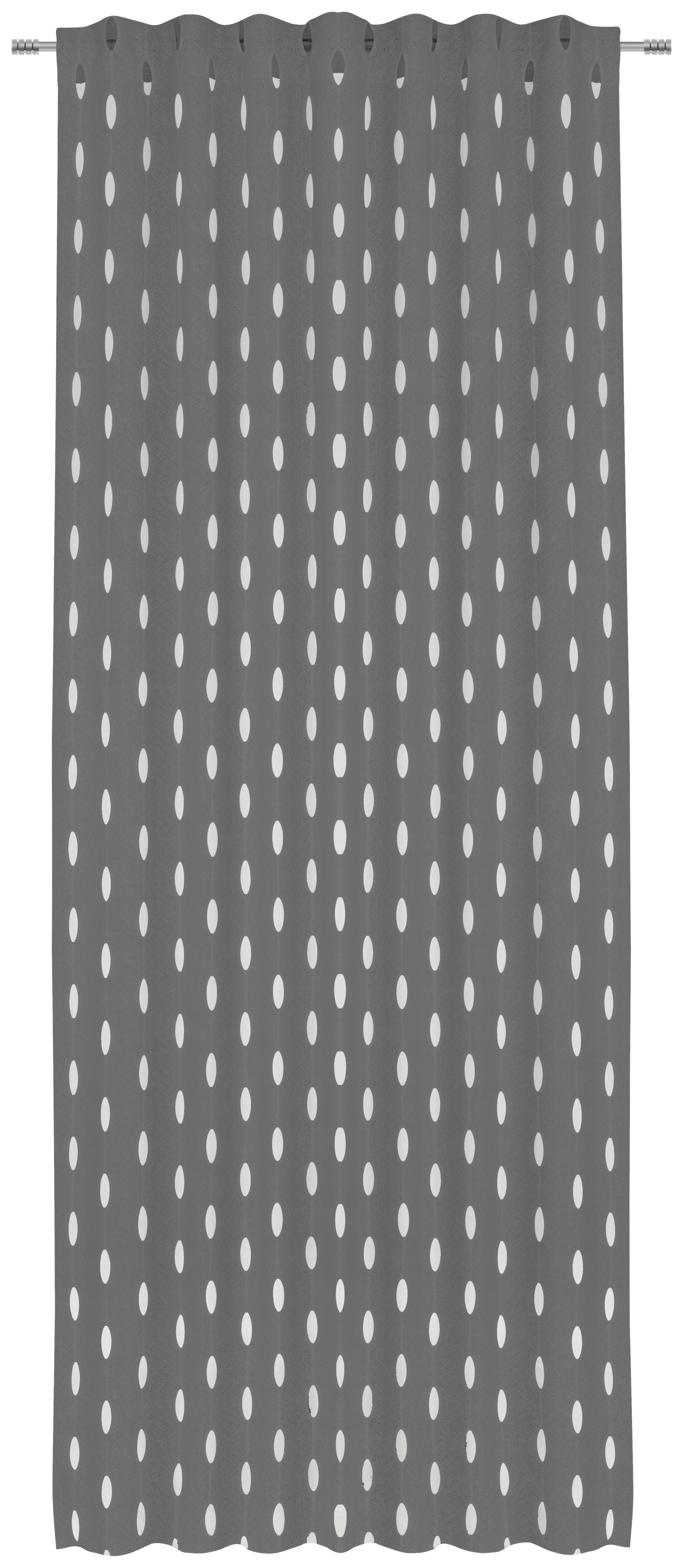 KÉSZFÜGGÖNY Részben áttetsző  - Antracit, Design, Textil (135/255cm) - Novel