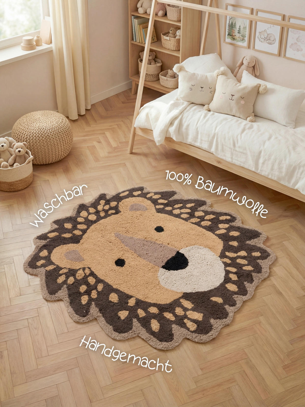 KINDERTEPPICH 120/125 cm Snuggle Roary  - Hellgelb/Braun, Basics, Kunststoff/Textil (120/125cm) - Hanse Home
