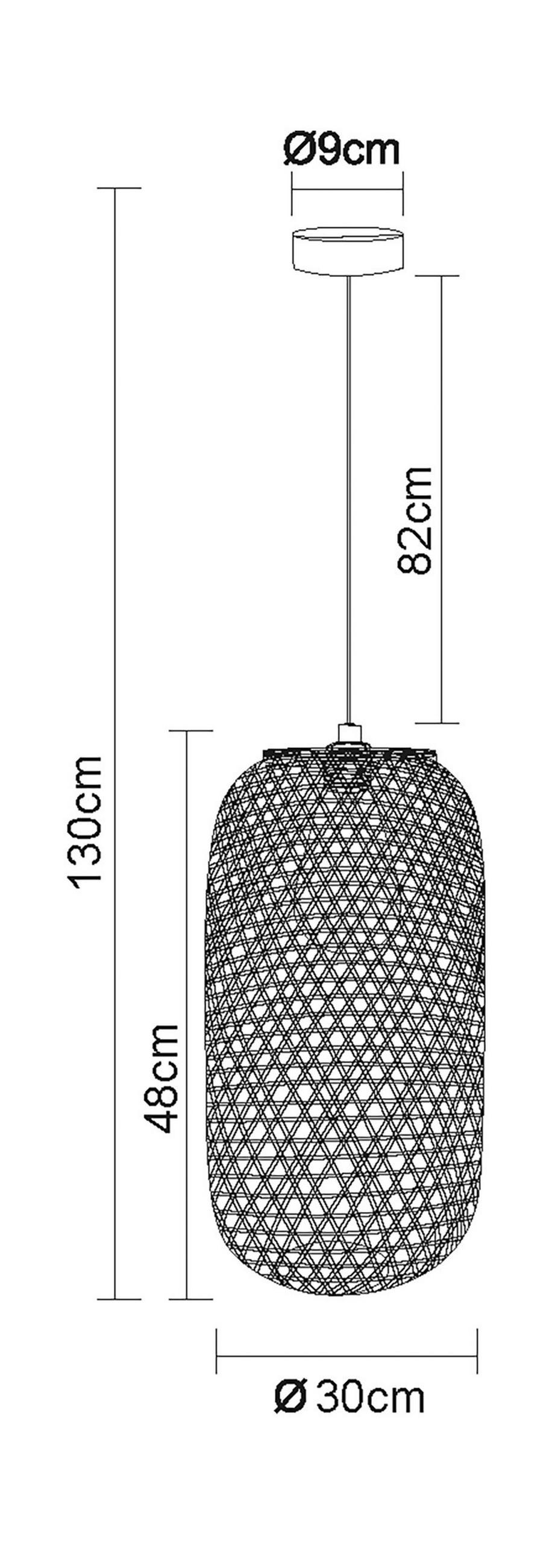 ZÁVĚSNÉ SVÍTIDLO, 31/135 cm  - přírodní barvy, Design, kov/plast (31/135cm) - Novel