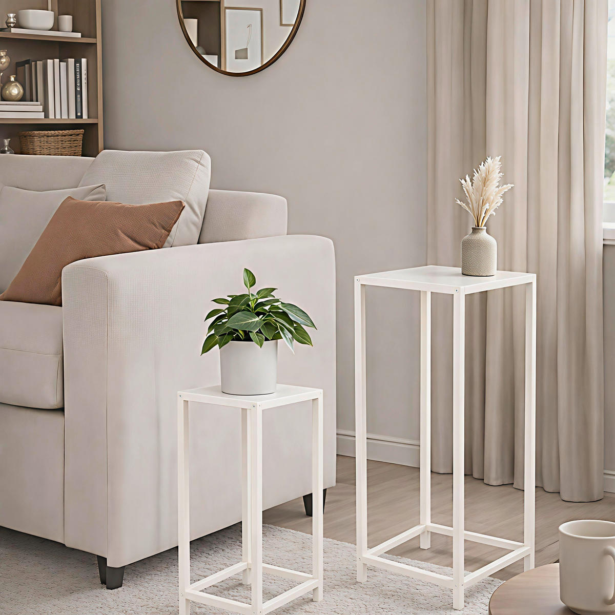 BEISTELLTISCH 31/31/80 cm Sandfarben quadratisch  - Sandfarben, Trend, Metall (31/31/80cm) - Boxxx