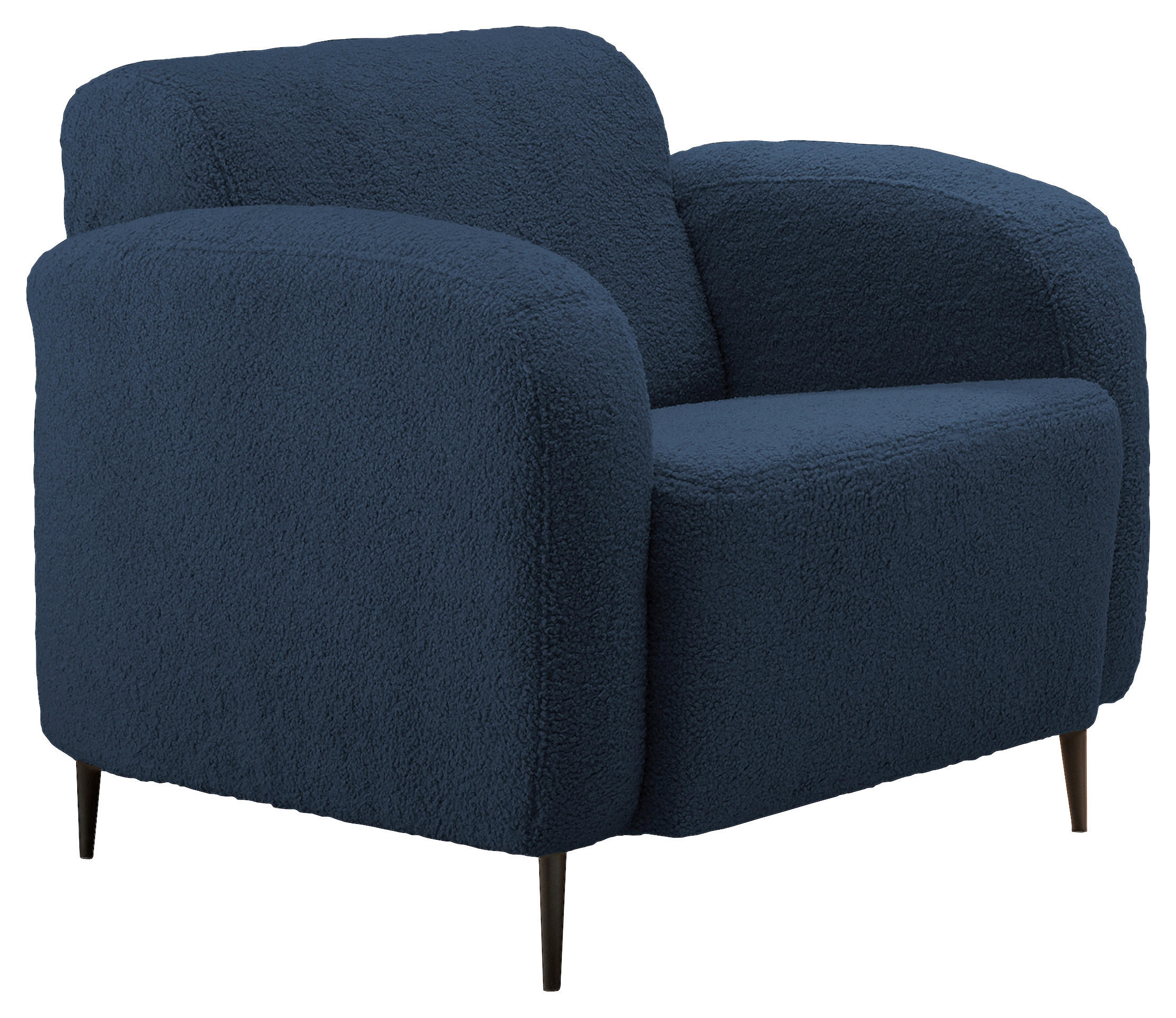 SESSEL Teddystoff Blau    - Blau/Schwarz, MODERN, Textil/Metall (85/76/90cm) - Livetastic