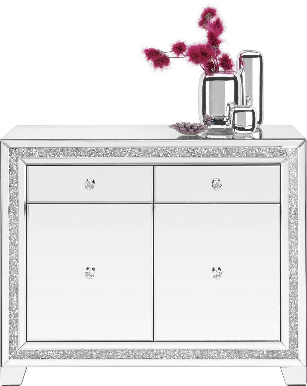 KOMMODE  in 100/80/40 cm  - Silberfarben, LIFESTYLE, Glas/Holzwerkstoff (100/80/40cm) - Xora
