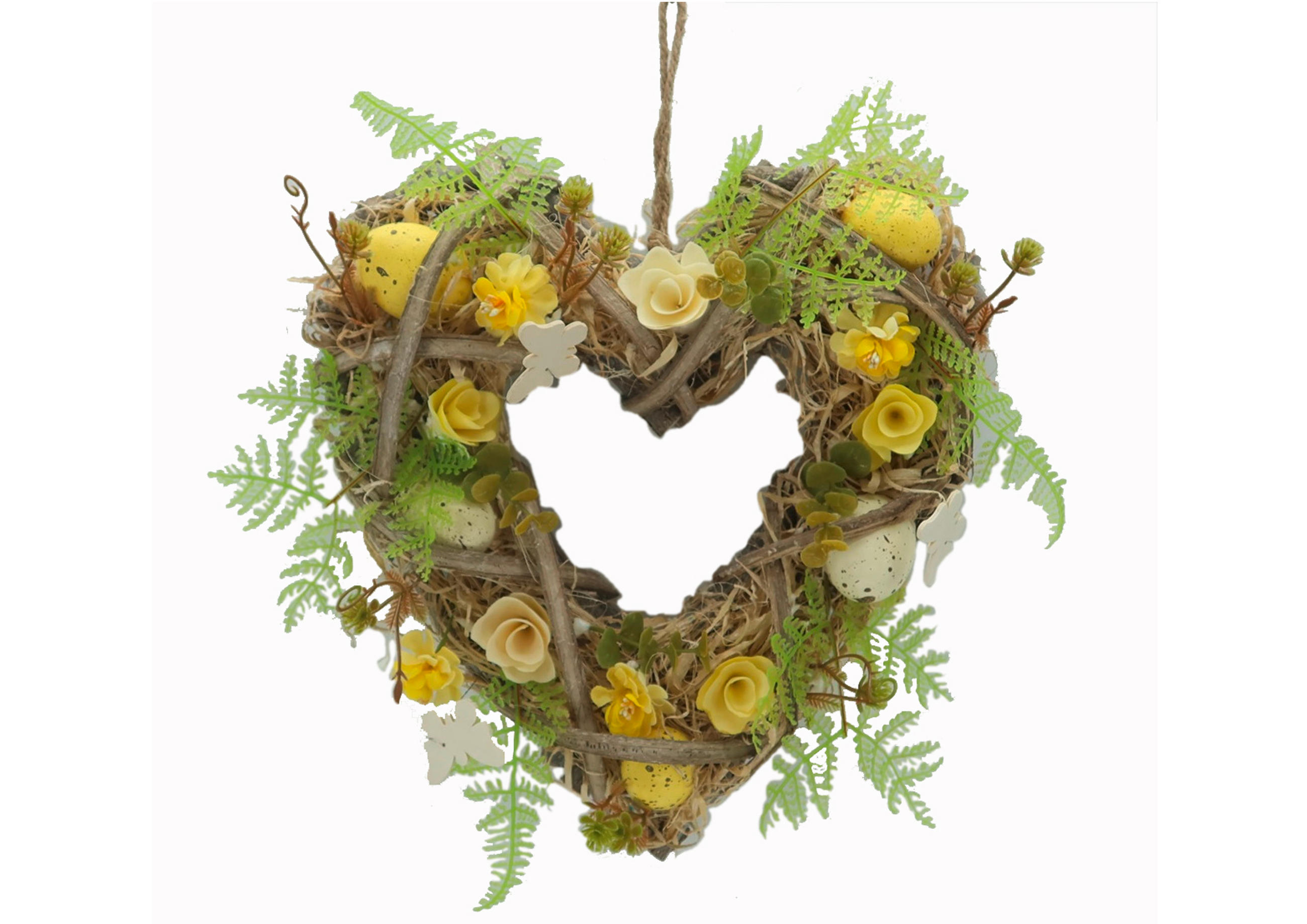 FRÜHLINGSKRANZ  - Gelb, LIFESTYLE, Naturmaterialien/Holz (30/7,5/31cm)