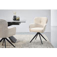 ARMLEHNSTUHL  in Eisen Webstoff  - Beige/Schwarz, Design, Textil/Metall (62/88/65cm) - Novel
