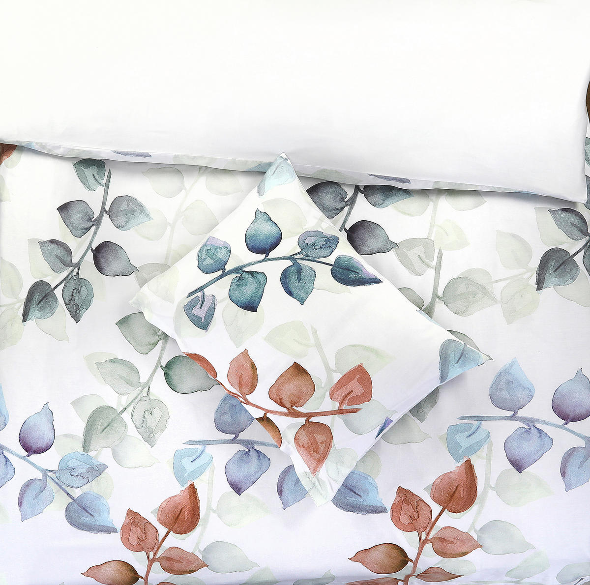 LINGE DE LIT Satin 160/210 cm  100 cm/65 cm  - Weiss/Pastellblau, Basics, Textil (160/210cm) - Ambiente