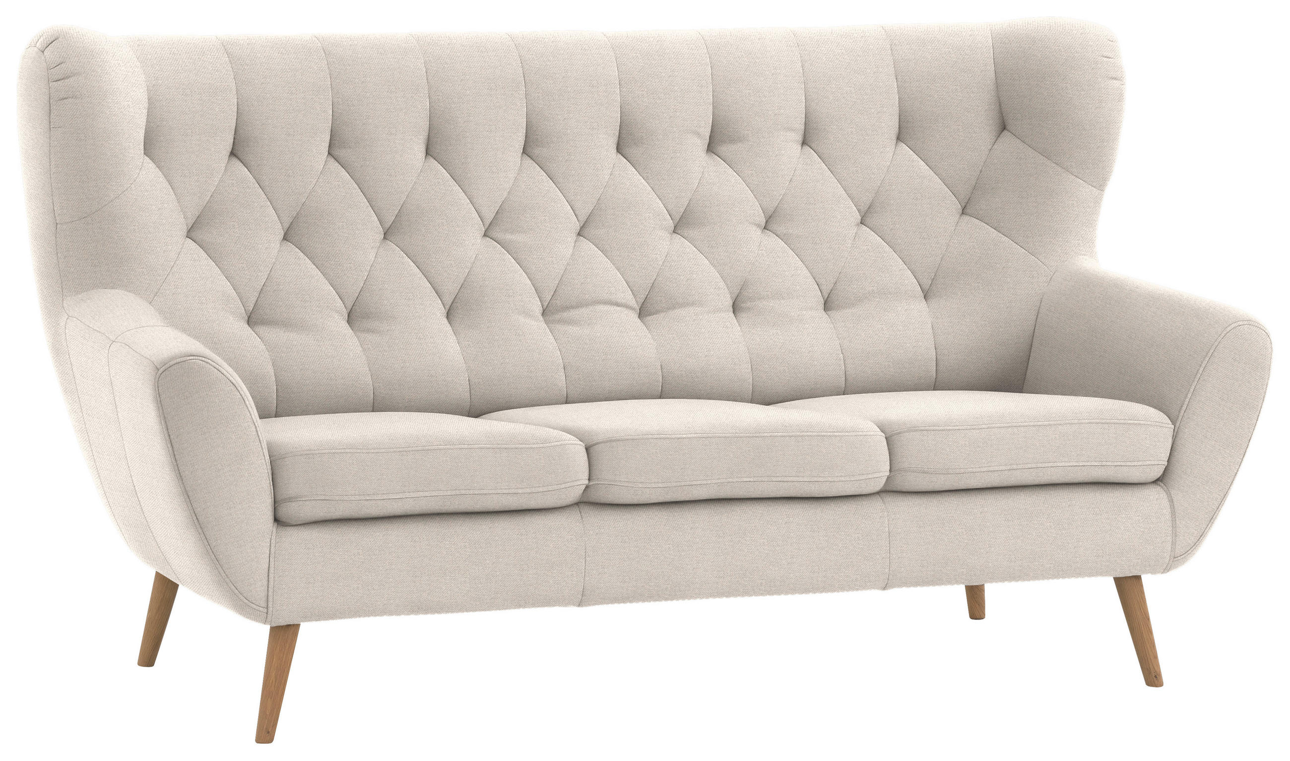 3-SITZER-SOFA in Mikrofaser Beige  - Beige, Design, Holz/Textil (187/101/95cm) - Stylife