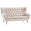 3-SITZER-SOFA in Mikrofaser Beige  - Beige, Design, Holz/Textil (187/101/95cm) - Stylife