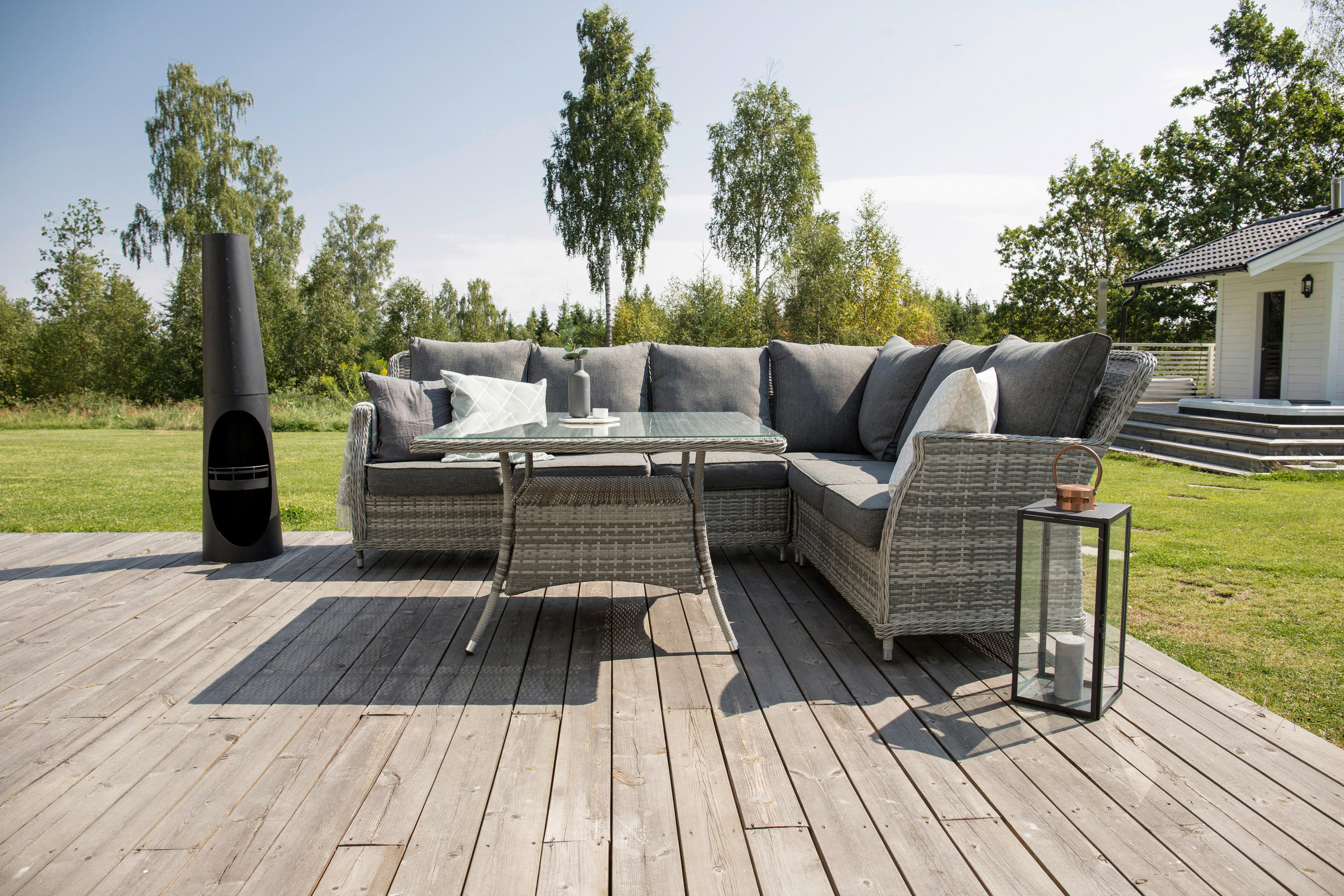 Thumbnail - Gardenson Feuerstelle, Schwarz, Metall, zylindrisch, 33x135x33 cm, hitzebeständig, Freizeit, Campingzubehör, Feuerschale...