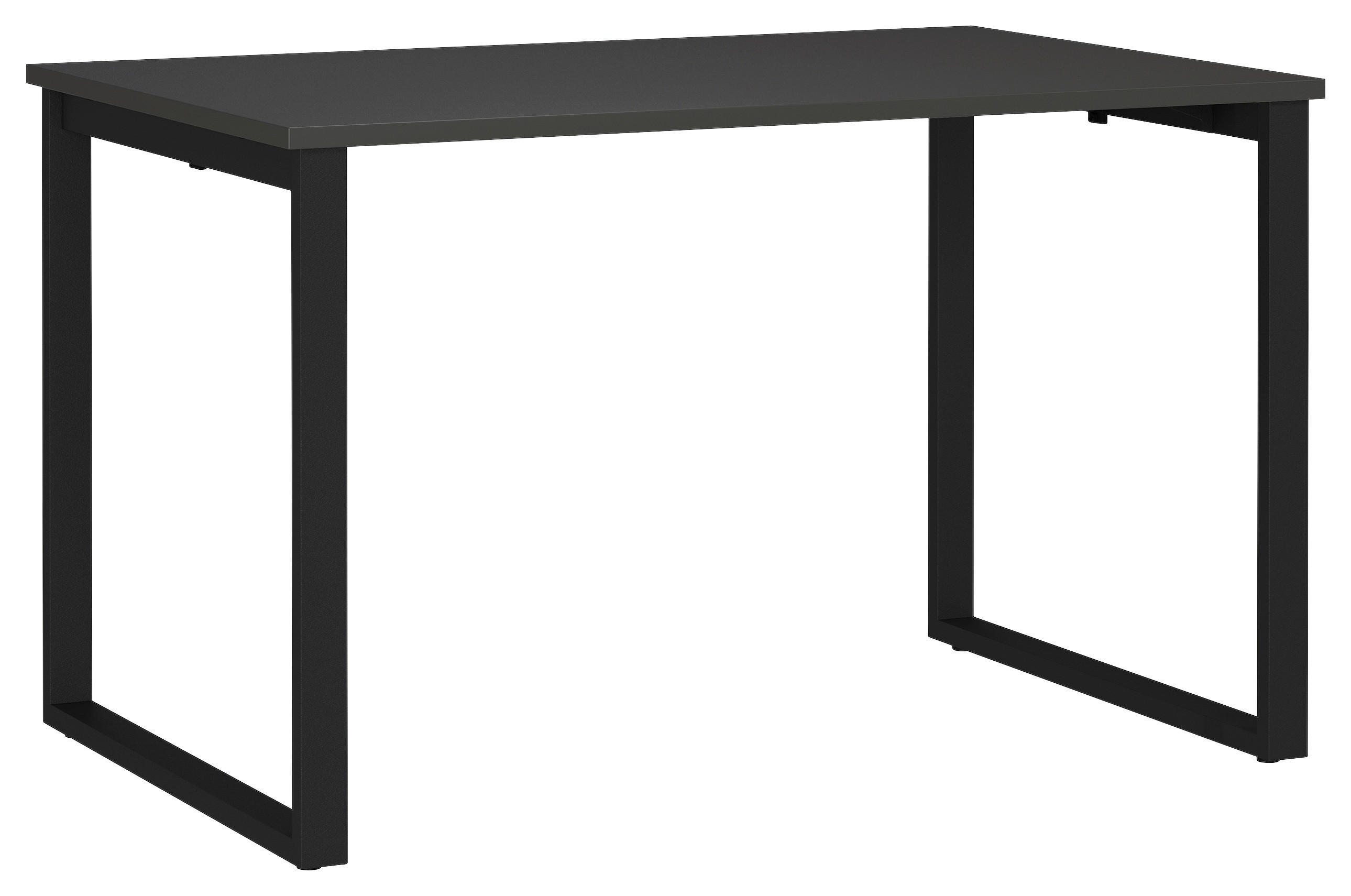 SCHREIBTISCH 120/80/75 cm Graphitfarben, Schwarz in verschiedenen Holz-Dekoren erhältlich, justierbare Füße  - Graphitfarben/Schwarz, MODERN, Holzwerkstoff/Metall (120/80/75cm) - Novel