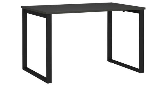 SCHREIBTISCH 120/80/75 cm, Graphitfarben, Schwarz, in verschiedenen Holz-Dekoren erhältlich, justierbare Füße  - Graphitfarben/Schwarz, MODERN, Holzwerkstoff/Metall (120/80/75cm) - Novel