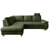 ECKSCHLAFSOFA in Cord Dunkelgrün  - Wildeiche/Dunkelgrün, Modern, Holz/Textil (206/261cm) - Livetastic