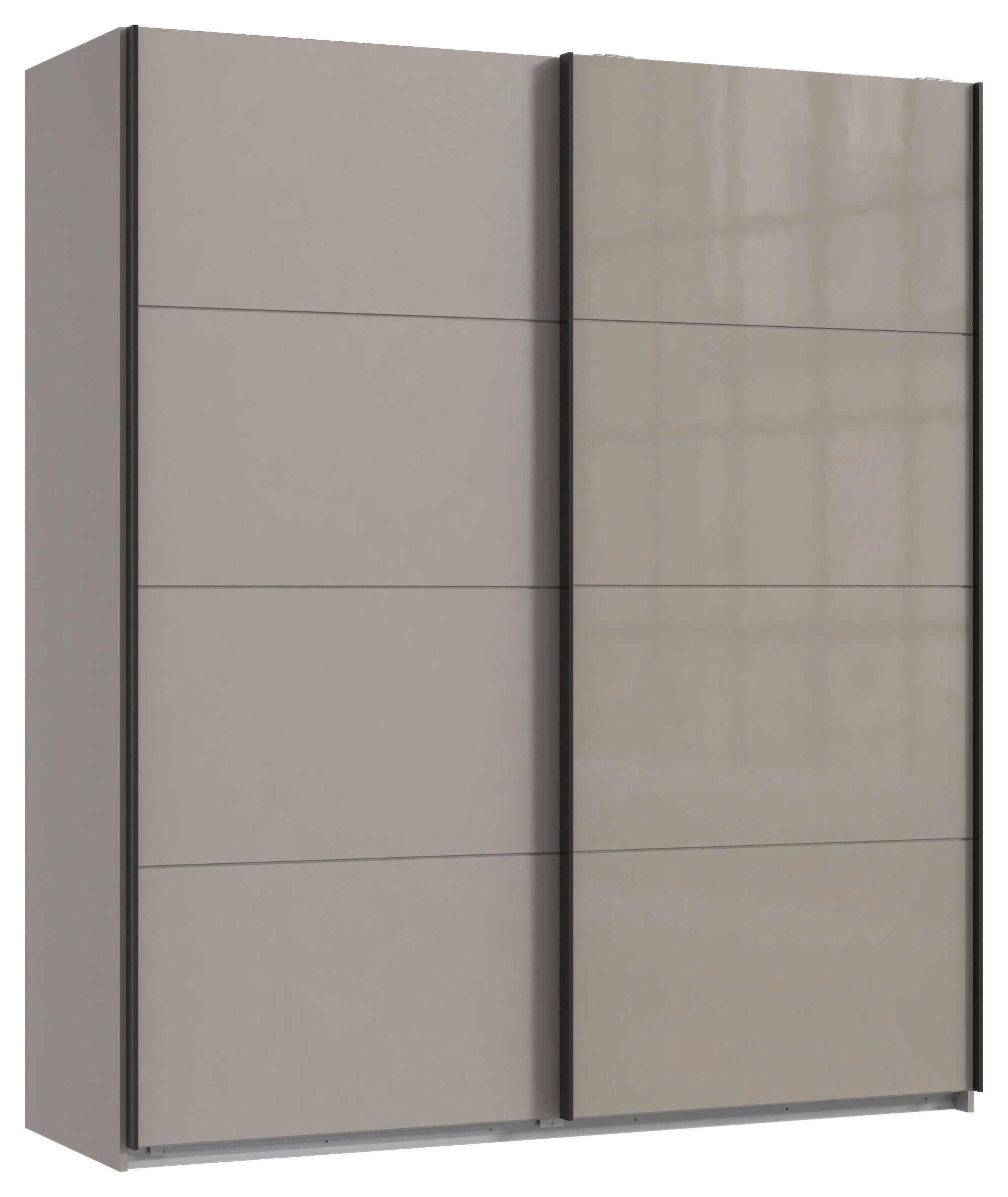 SCHWEBETÜRENSCHRANK Graphitfarben, Sahara  - Schwarz/Graphitfarben, Design, Glas/Holzwerkstoff (180/208/65cm) - Carryhome
