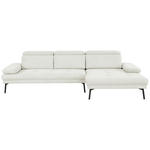 ECKSOFA Ottomane rechts, Eckteil  More_LZ Creme Webstoff  - Creme/Schwarz, Design, Textil/Metall (296/188cm) - Xora