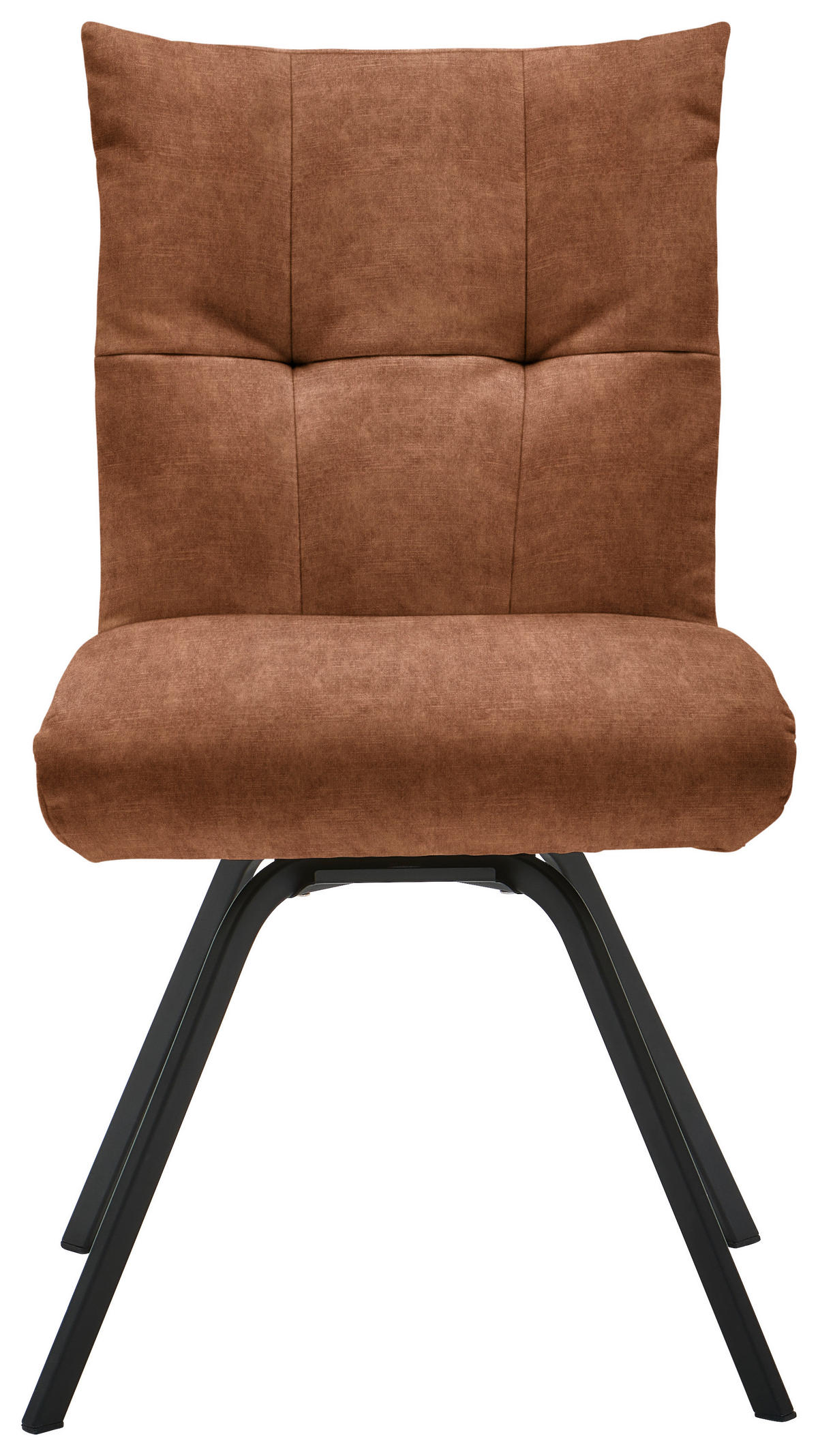 STUHL  in Velours Textil  - Haselnussfarben/Schwarz, Design, Textil/Metall (50/84/68cm) - Welnova