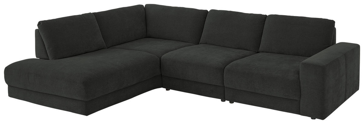 ECKSOFA in Chenille, Jacquard Anthrazit  - Anthrazit/Schwarz, Design, Kunststoff/Textil (242/316cm) - Niels Andersson