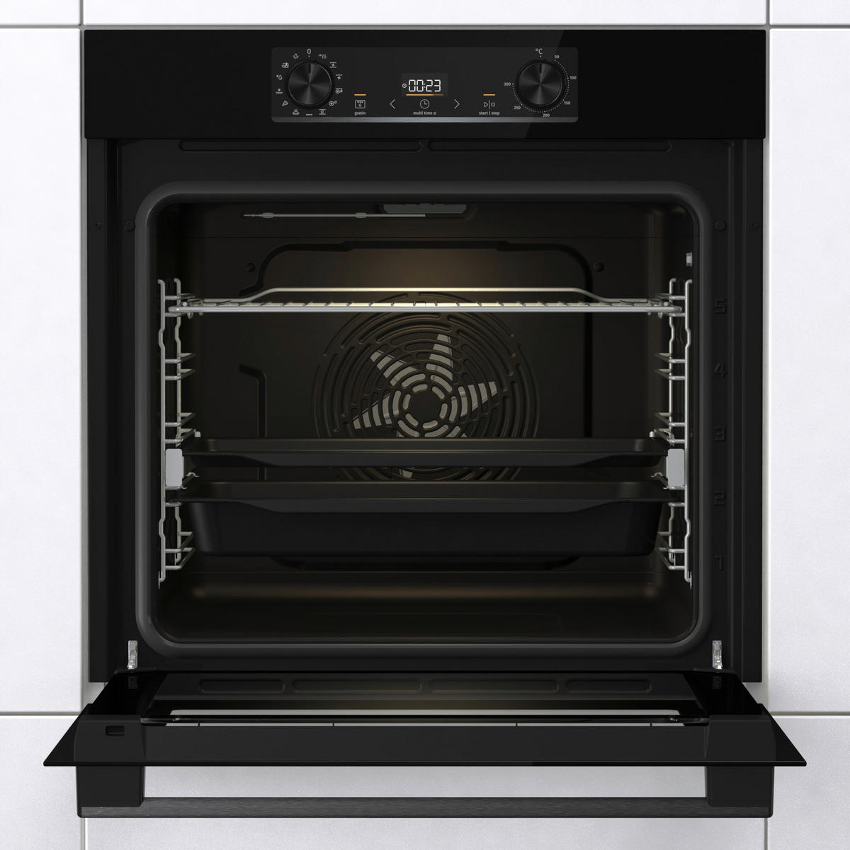 BACKOFENSET BLACK PEPPER SIBB  - Schwarz, Basics, Glas/Metall (59,5/59,5/56,4cm) - Gorenje