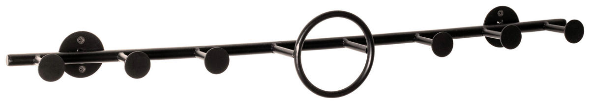 HAKENLEISTE  in Schwarz  - Schwarz, Design, Metall (68/10/8cm)