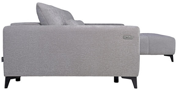 ECKSOFA  in Chenille Hellgrau  279/222 cm  - Hellgrau/Schwarz, KONVENTIONELL, Kunststoff/Textil (279/222cm) - Hom`in