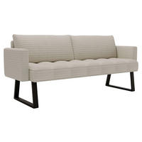 SITZBANK 200/88/69 cm Struktur Naturfarben Metall  - Schwarz/Naturfarben, Design, Textil/Metall (200/88/69cm) - Valdera