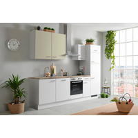 KÜCHENBLOCK 280 cm   Eichefarben, Hellgrau, Hellgrün  - Eichefarben/Hellgrau, Basics, Holzwerkstoff/Metall (280cm) - Impuls