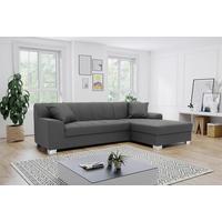 ECKSCHLAFSOFA  CAPRI Grau Struktur  - Chromfarben/Grau, KONVENTIONELL, Textil/Metall (239/152cm) - MID.YOU