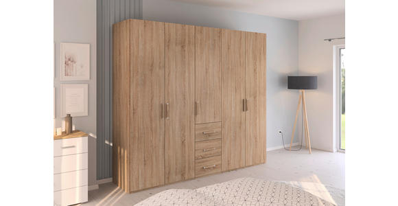 DREHTÜRENSCHRANK  in Sonoma Eiche  - Sonoma Eiche, Design, Holzwerkstoff/Kunststoff (251/223/60cm) - Novel