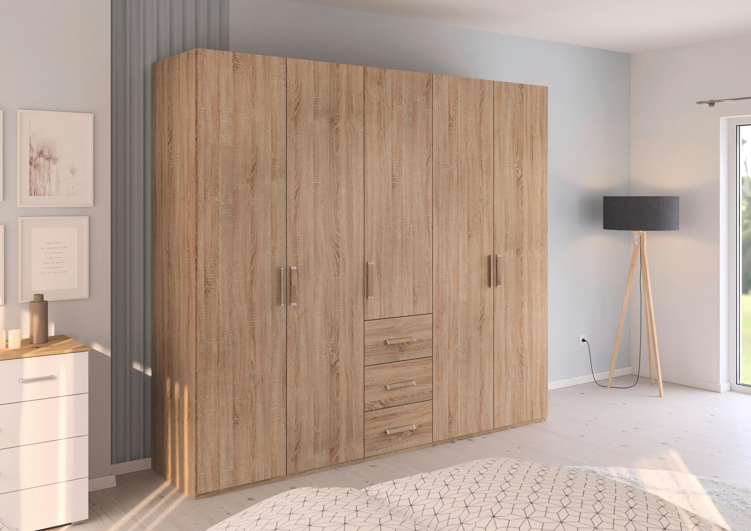DREHTÜRENSCHRANK 251/223/60 cm 5-türig Sonoma Eiche  - Sonoma Eiche, Design, Holzwerkstoff/Kunststoff (251/223/60cm) - Novel