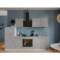 KÜCHENBLOCK 270 cm   in Grau, Weiß  - Edelstahlfarben/Weiß, Basics, Holzwerkstoff/Metall (270cm) - Respekta