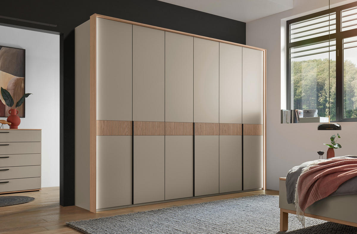 DREHTÜRENSCHRANK Taupe, Eichefarben  - Taupe/Eichefarben, Design, Holz/Holzwerkstoff (299,2/229,4/59,5cm) - Dieter Knoll