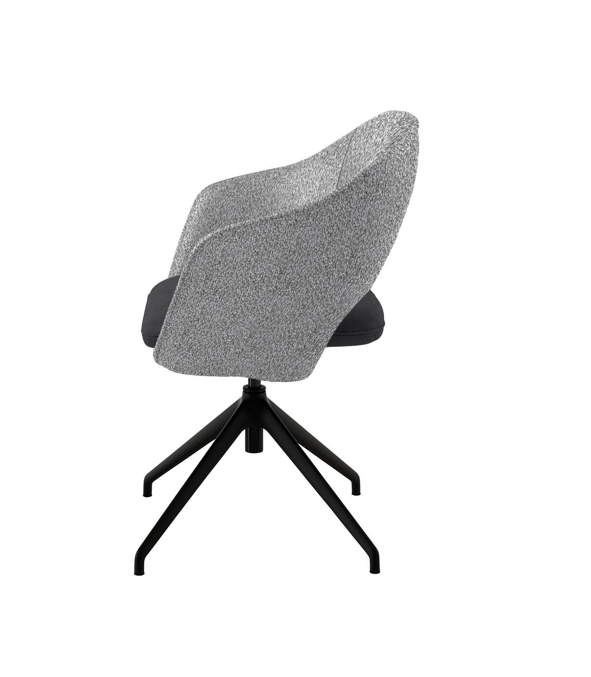 ARMLEHNSTUHL  Stoffauswahl, Wippfunktion, Sitzfläche 360° drehbar, gepolsterte Armlehnen Flachgewebe  - Anthrazit/Schwarz, Design, Textil/Metall (63/74-90/57-73cm) - Koinor