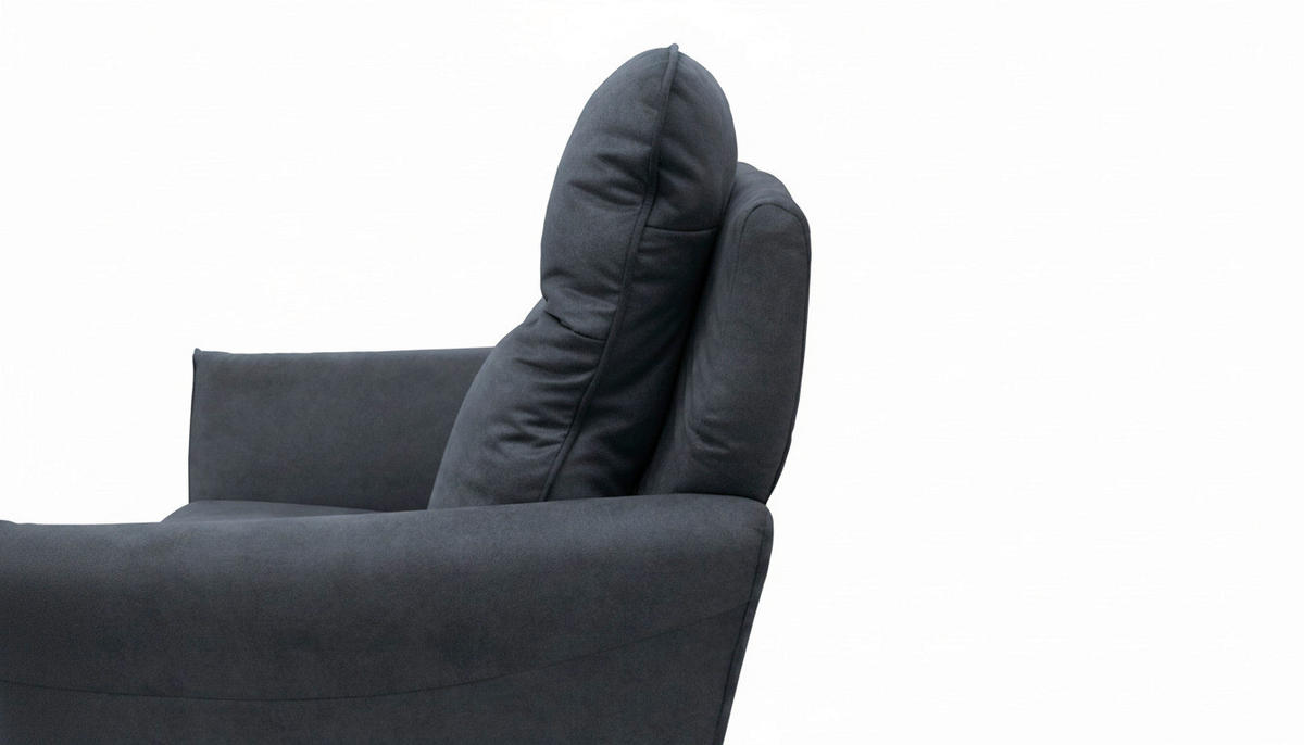 2-SITZER-SOFA  in Mikrofaser Blau Skandinavisch, Modern  - Blau/Buchefarben, Design, Holz/Textil (145/110/92cm) - Livetastic